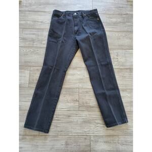 Used Wranglers Men's Black Jeans Sz 36/34 100% Cotton Straight Leg Deep Pockets